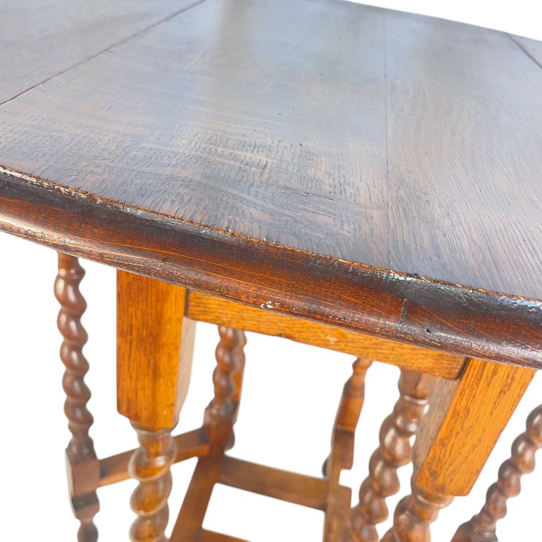 HR586 イギリス　アンティーク　ゲートレッグテーブル　エクステンション