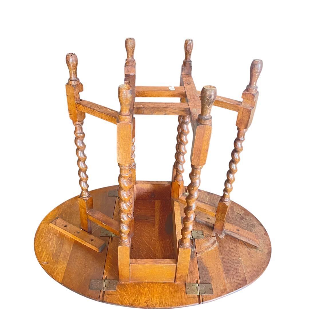 HR586 イギリス　アンティーク　ゲートレッグテーブル　エクステンション