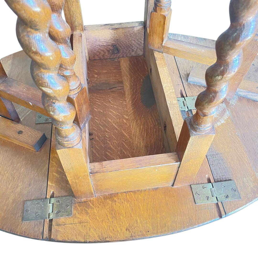 HR586 イギリス　アンティーク　ゲートレッグテーブル　エクステンション