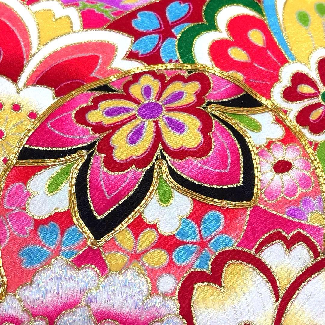 《新品》日本製 正絹 華やかな刺繍入❗️お宮参り 産着 襦袢付 新品たとう紙付 赤