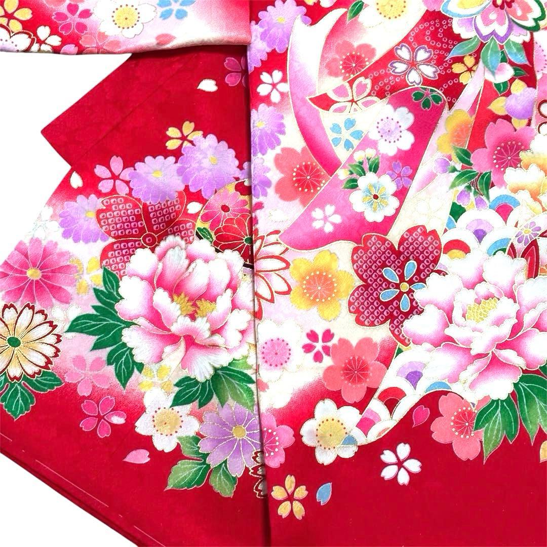 《新品》日本製 正絹 華やかな刺繍入❗️お宮参り 産着 襦袢付 新品たとう紙付 赤