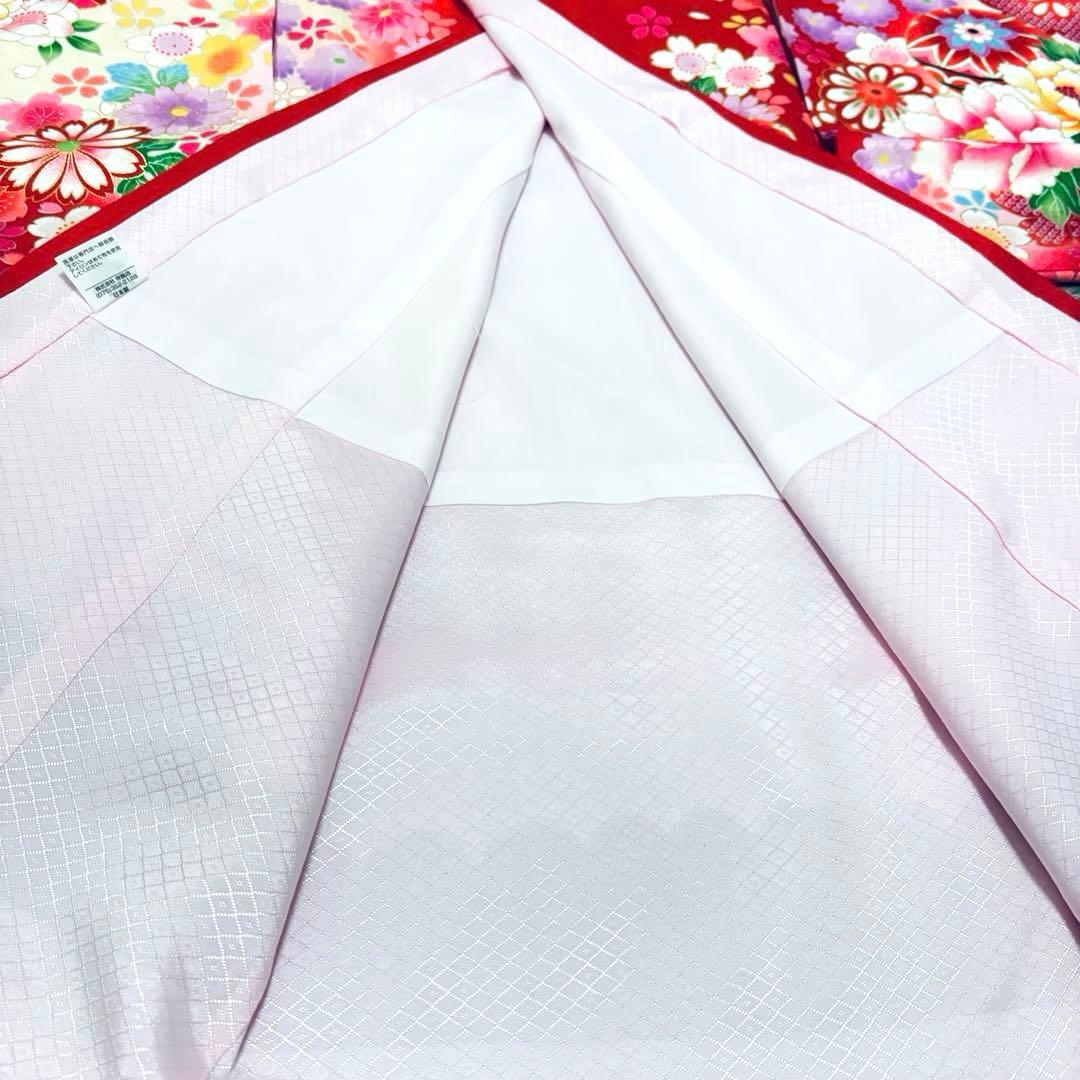 《新品》日本製 正絹 華やかな刺繍入❗️お宮参り 産着 襦袢付 新品たとう紙付 赤