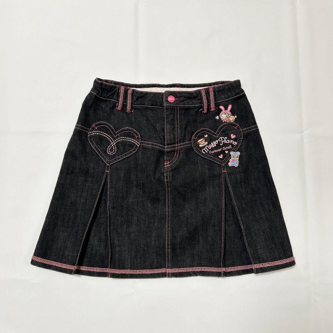 メゾピアノ　デニム　スカート　ベリエちゃん　黒色　美品　M　150
