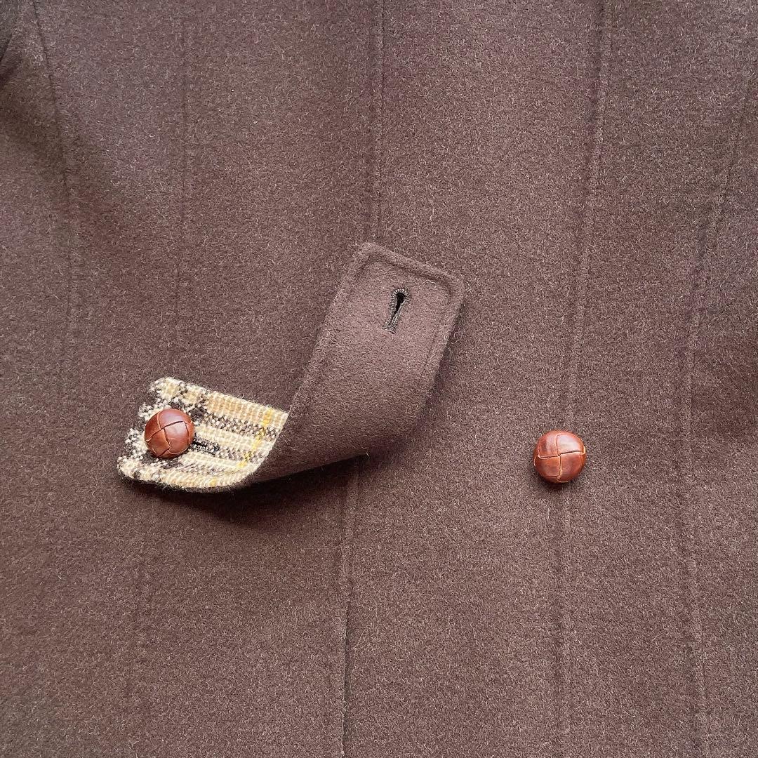 【希少44サイズ】バーバリーロンドン チェスターコート ノバチェック ファー