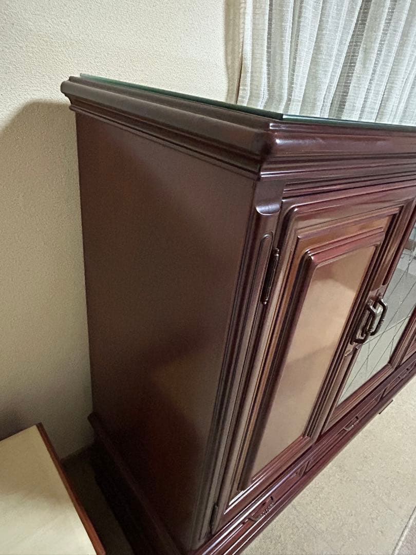 特大サイドボード　大型飾り棚　キャビネット　リビングディスプレイボード　ガラス扉