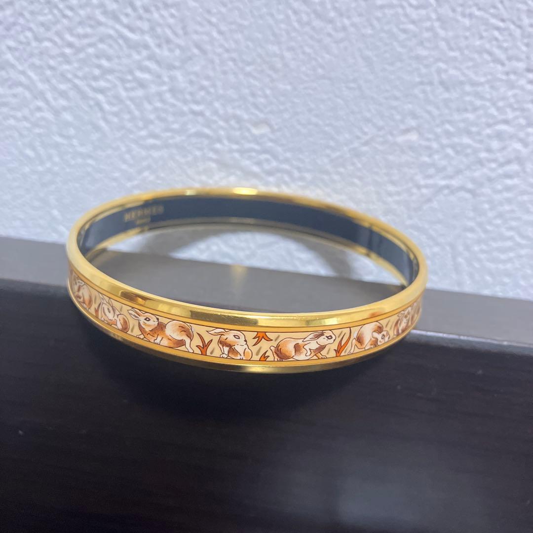 エルメス七宝焼エマイユバングル　ラビット　うさぎ