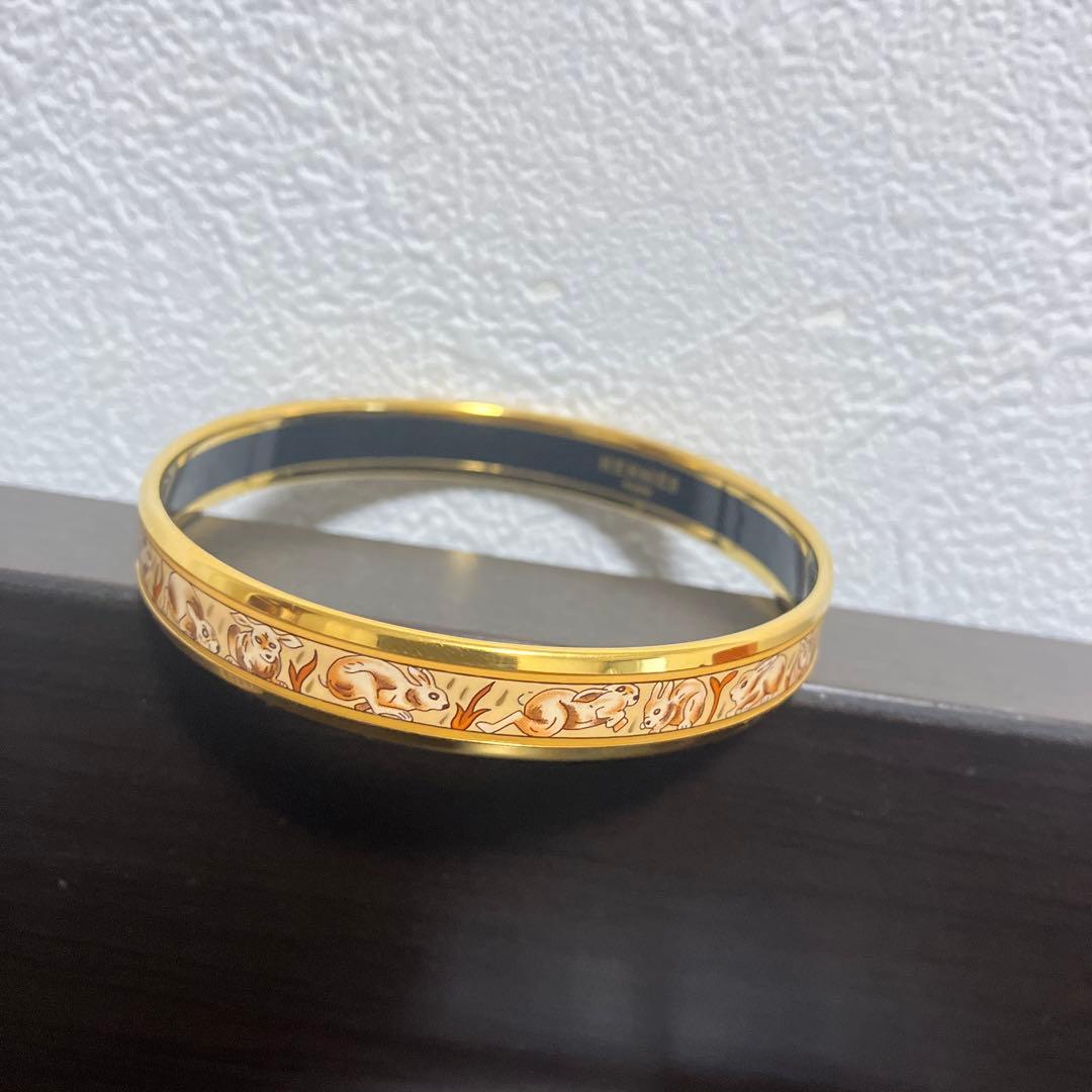 エルメス七宝焼エマイユバングル　ラビット　うさぎ