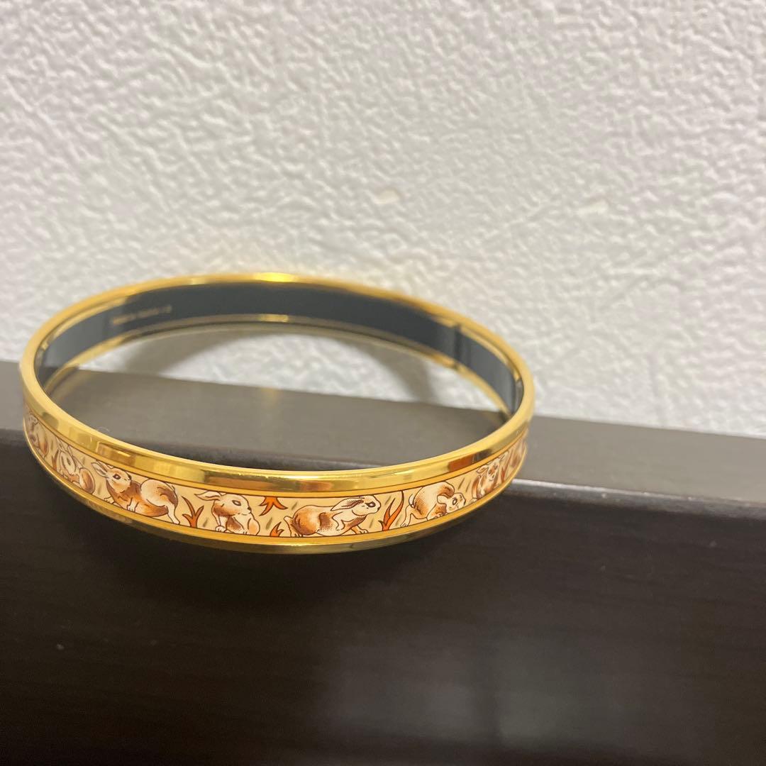 エルメス七宝焼エマイユバングル　ラビット　うさぎ