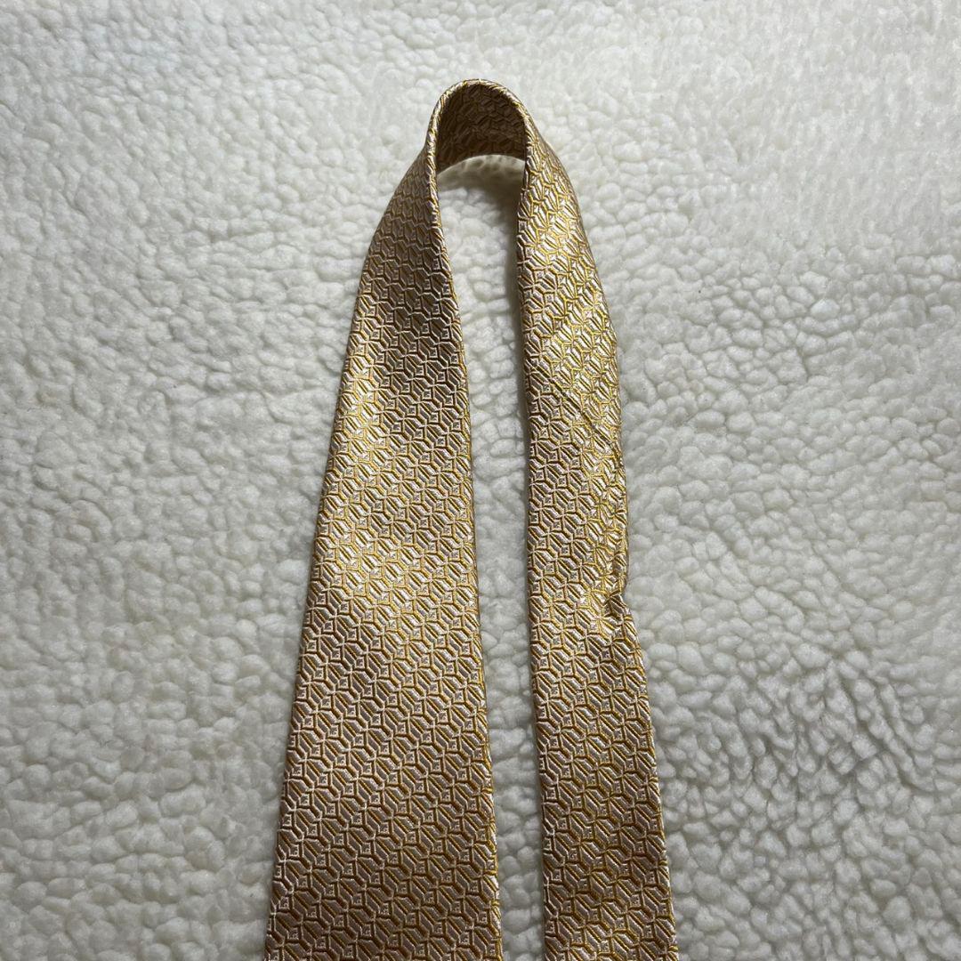 【極美品✨】ペンローズ ソリッドタイ 幾何パターン ジャガード 光沢 イエロー