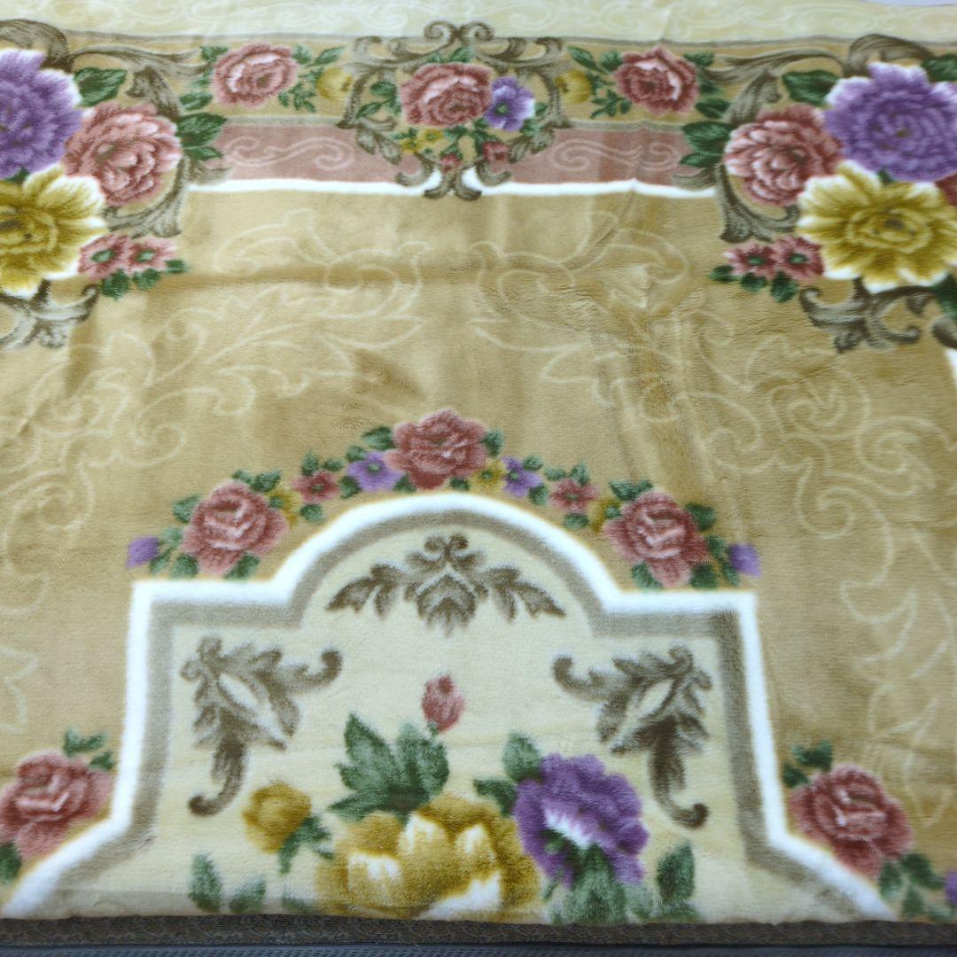 ダブル極厚2枚合わせ毛布アクリル100%ベージュrose様