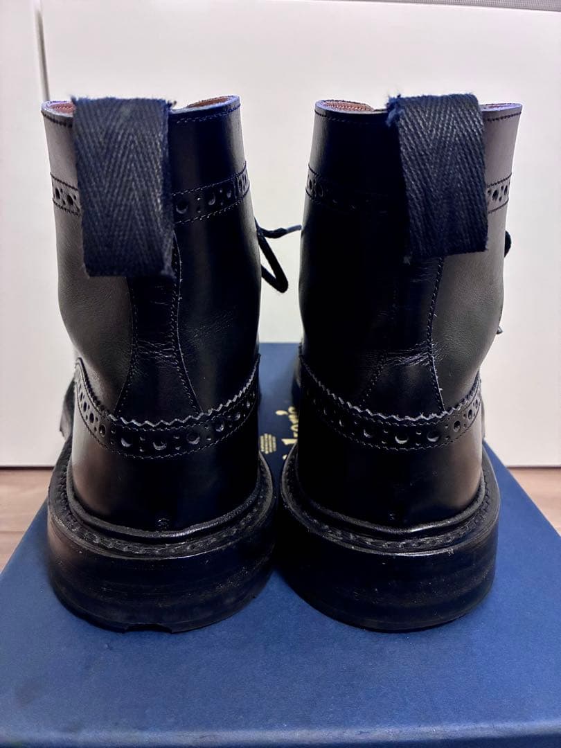 トリッカーズ STOW UK7.5 ブラック カントリーブーツ ビブラム雪用