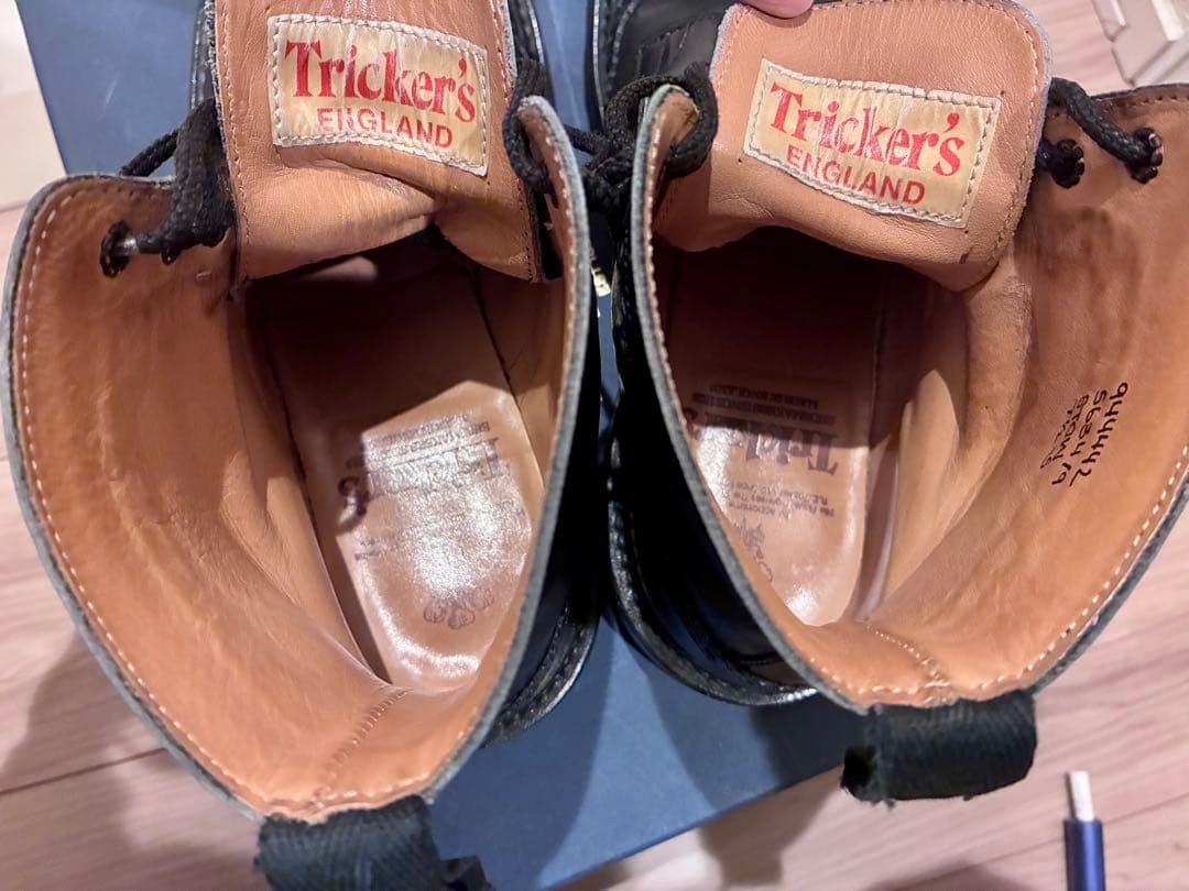 トリッカーズ STOW UK7.5 ブラック カントリーブーツ ビブラム雪用