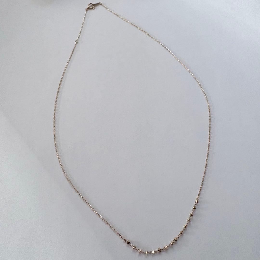 K10ゴールド シンプルチェーンネックレス 約40cm