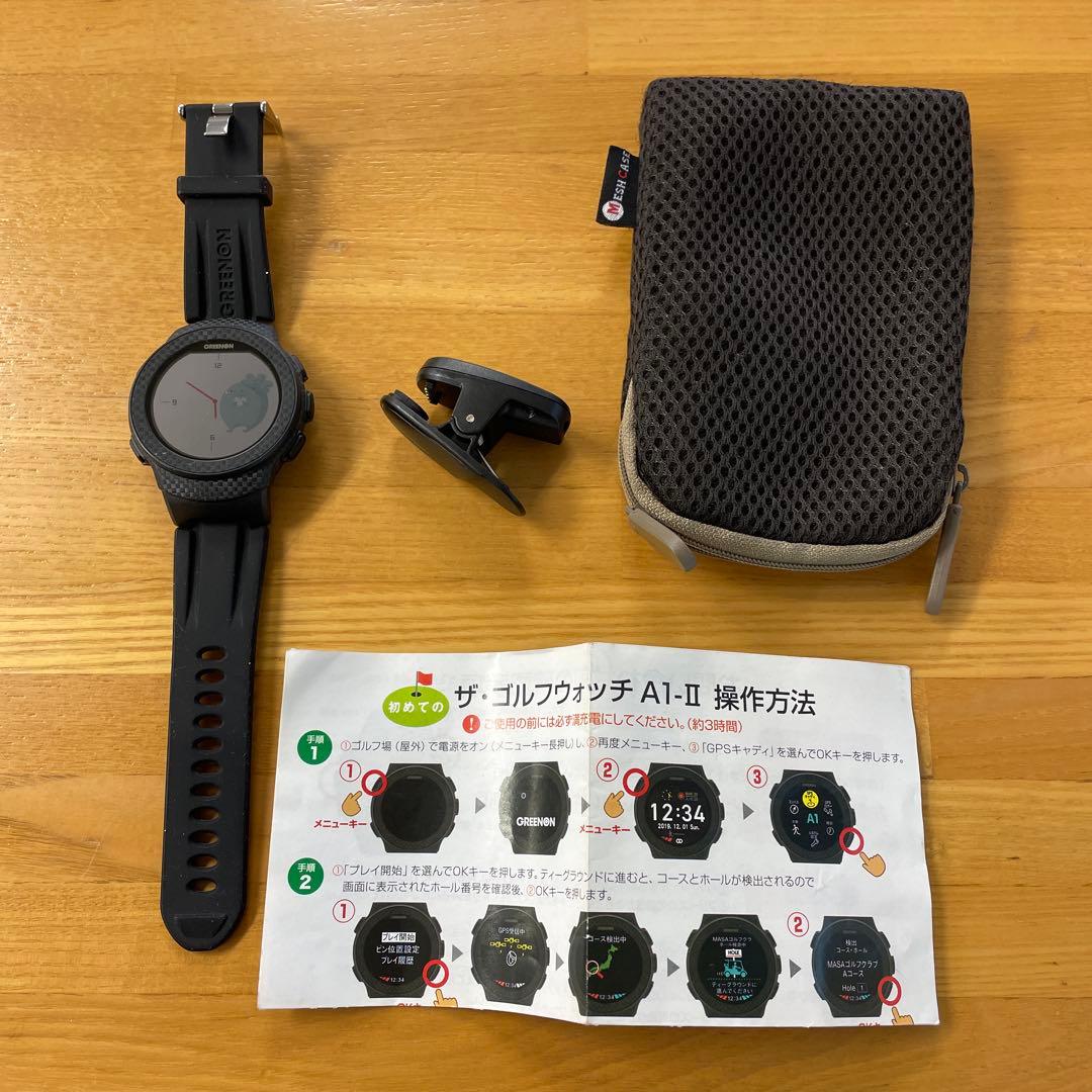 あーす　GREENON ゴルフウォッチ A1 II ブラック