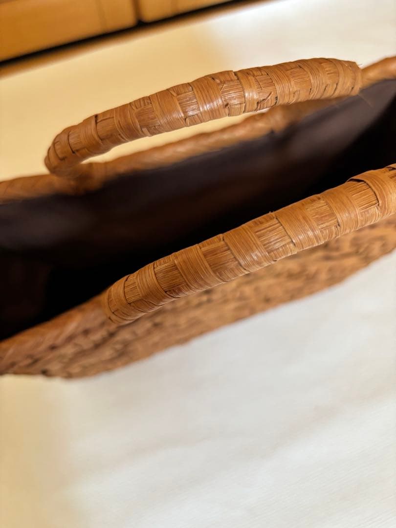 山葡萄かごバッグ　内袋付き　美品