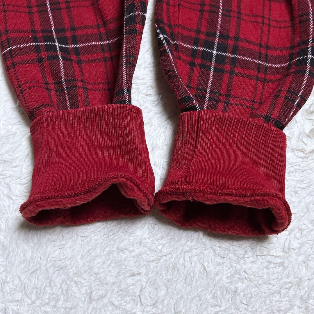 美品/ポロバイラルフローレン　チェックジップアップパーカー　ポニー刺繍　裏起毛