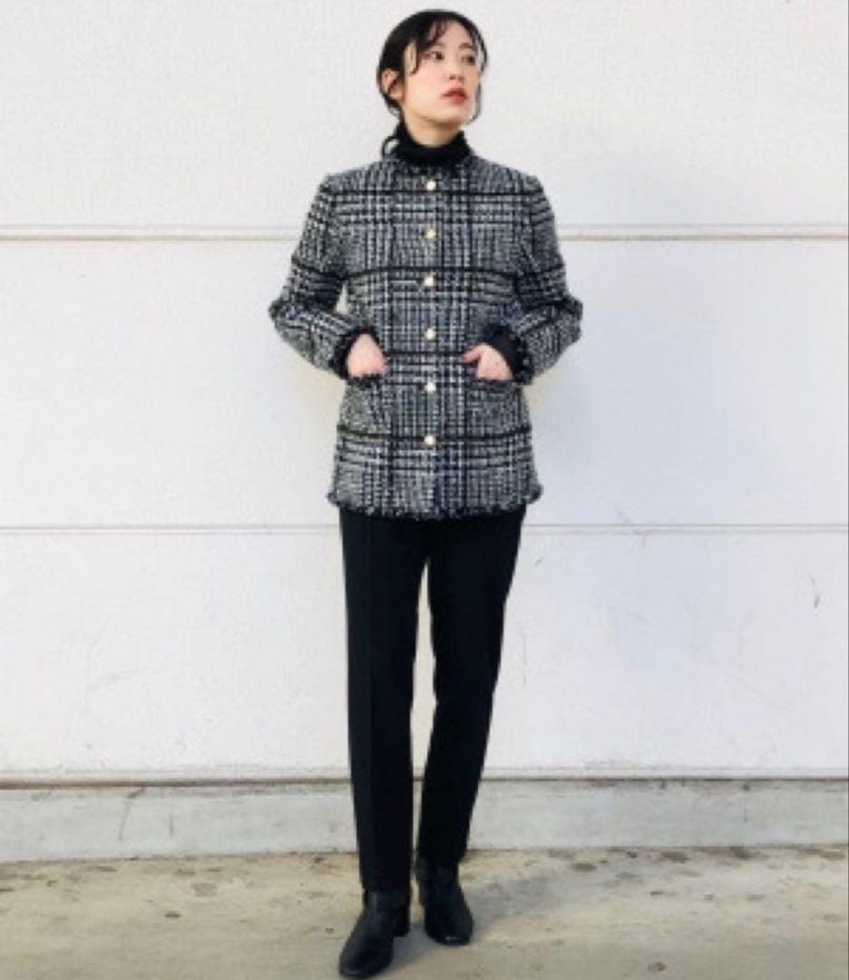 y*o様 PLSTツイードノーカラージャケット Lサイズ