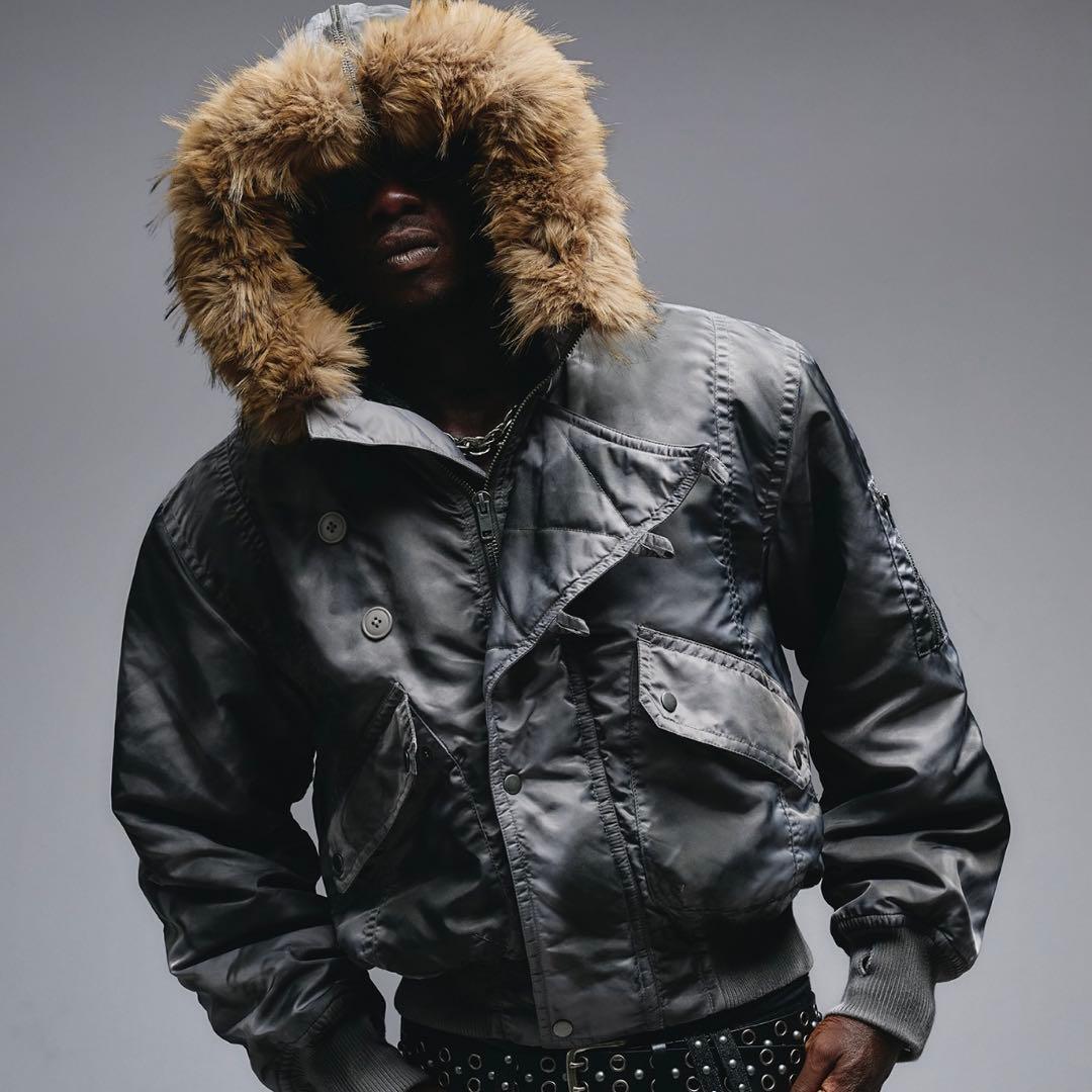 ANDER HUNK Faded N2B Flight Jacket グレー