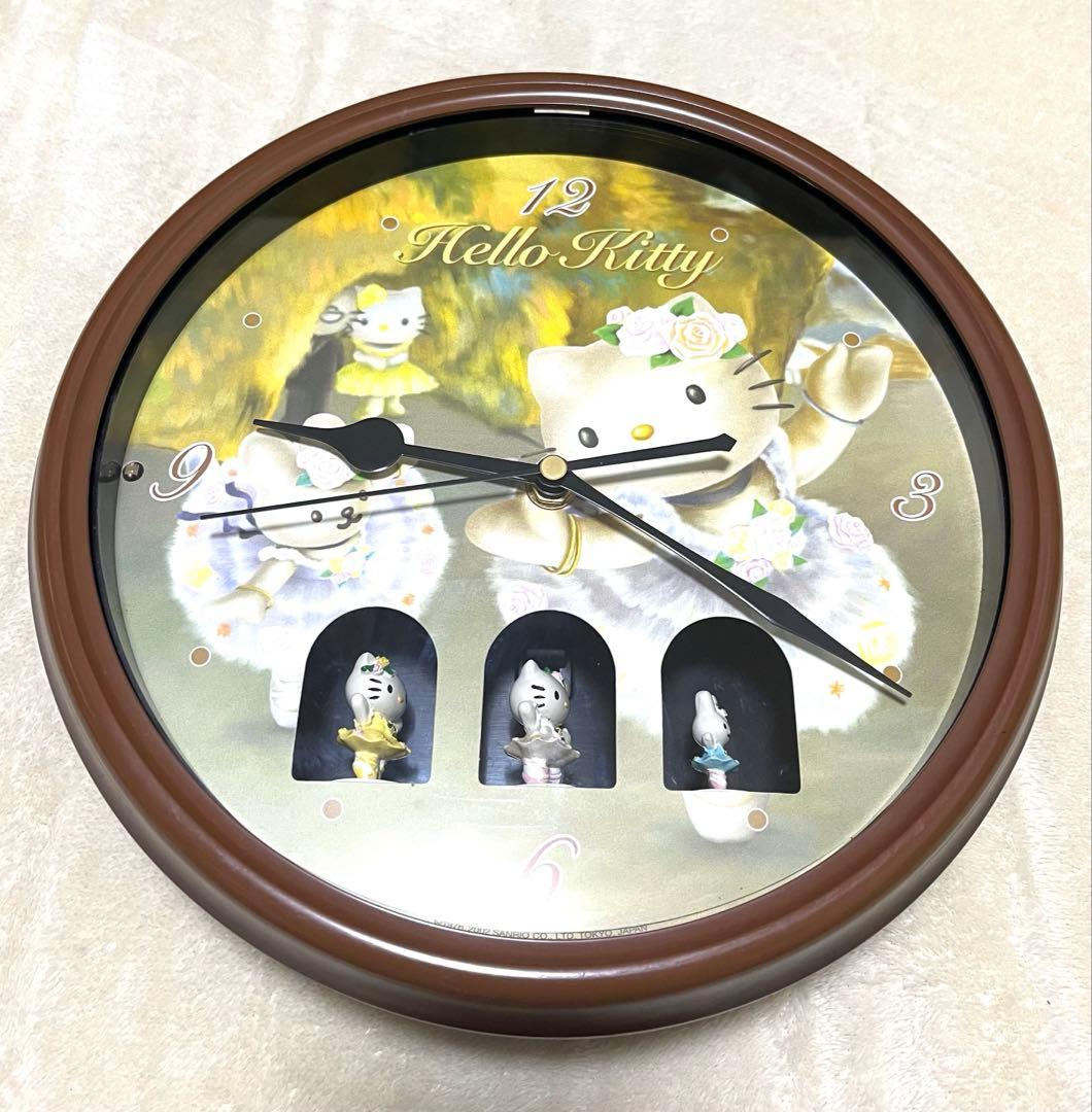 キティ からくり時計 バレリーナ 掛け時計 直径26cm