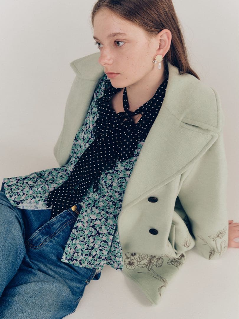 LILY BROWN エンブロイダリーコクーンコート