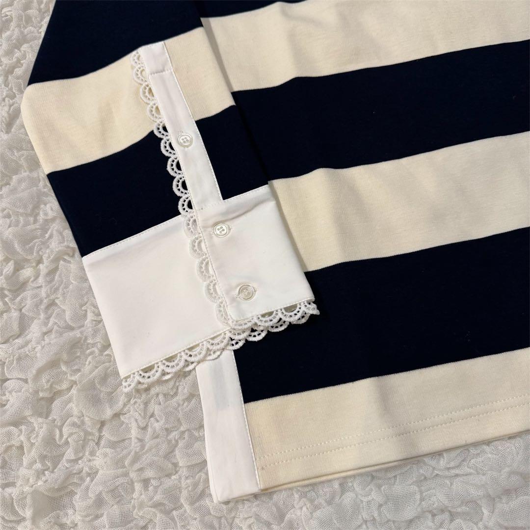 【新品未使用】Bibiy. ボーダー長袖ラガーシャツ