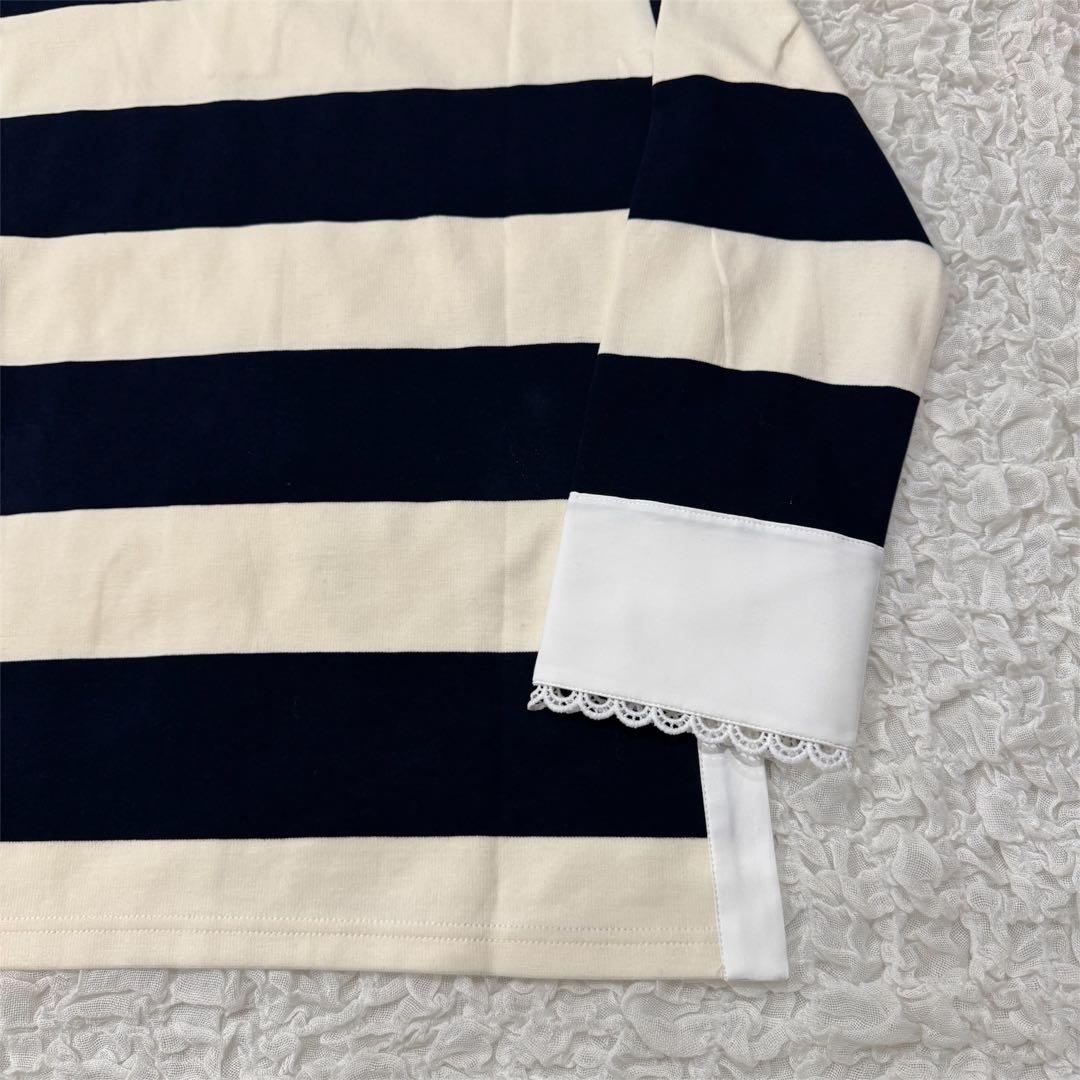 【新品未使用】Bibiy. ボーダー長袖ラガーシャツ