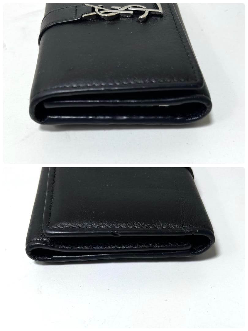 イブサンローラン　YSL 6連　キーケース　カード　黒　レザー　シルバー金具　箱