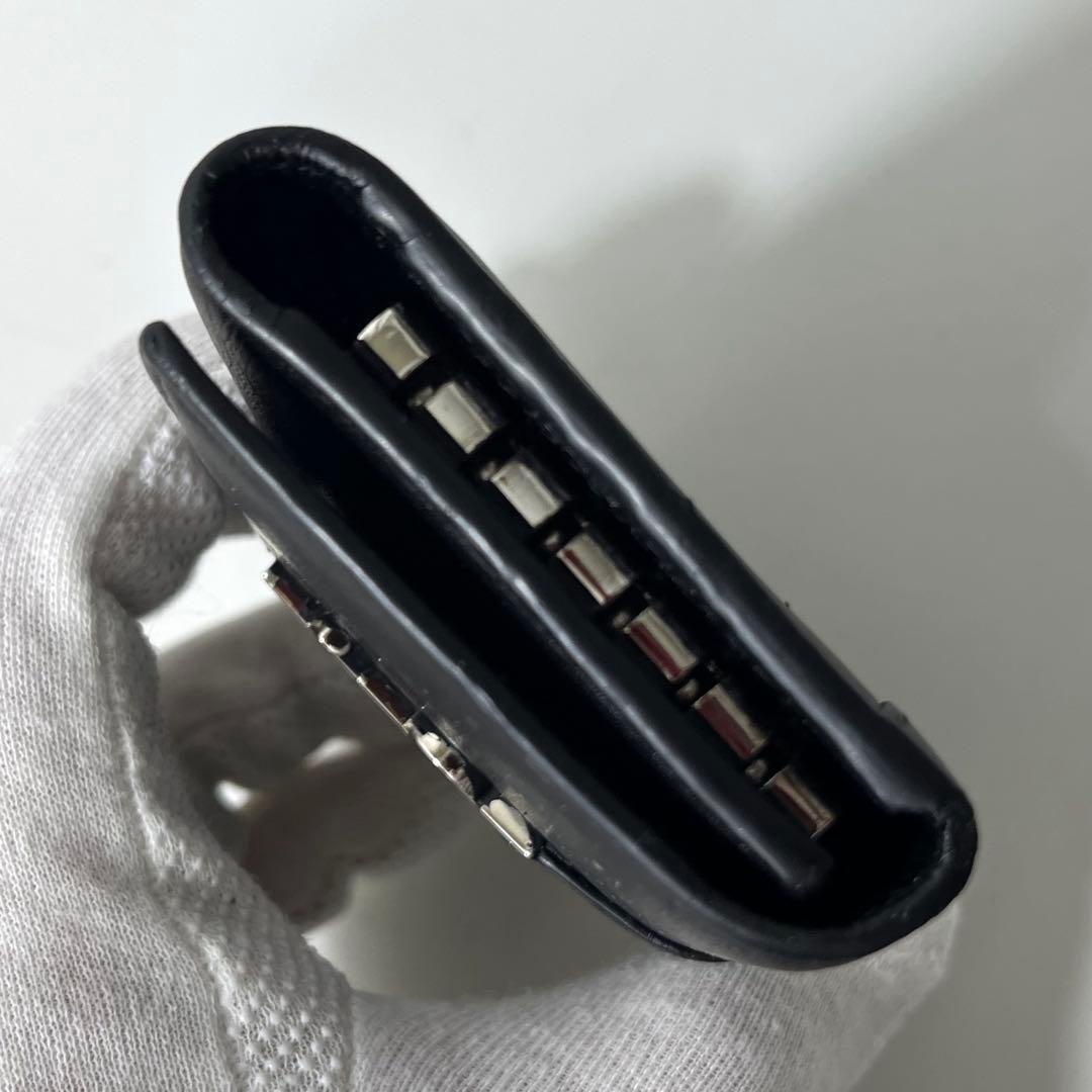 イブサンローラン　YSL 6連　キーケース　カード　黒　レザー　シルバー金具　箱
