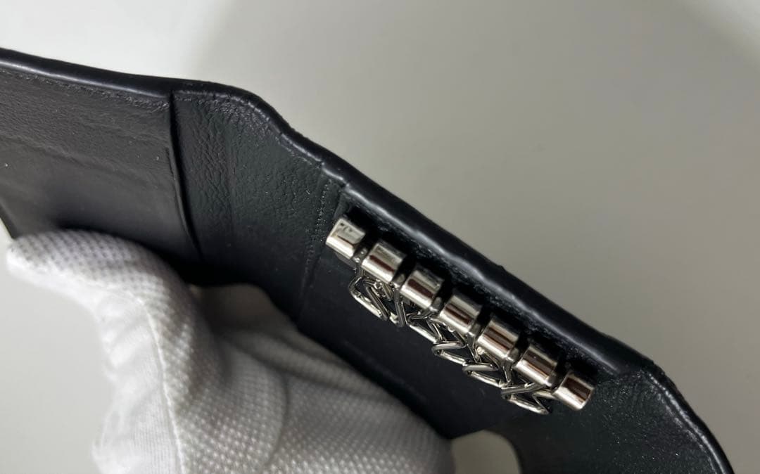 イブサンローラン　YSL 6連　キーケース　カード　黒　レザー　シルバー金具　箱