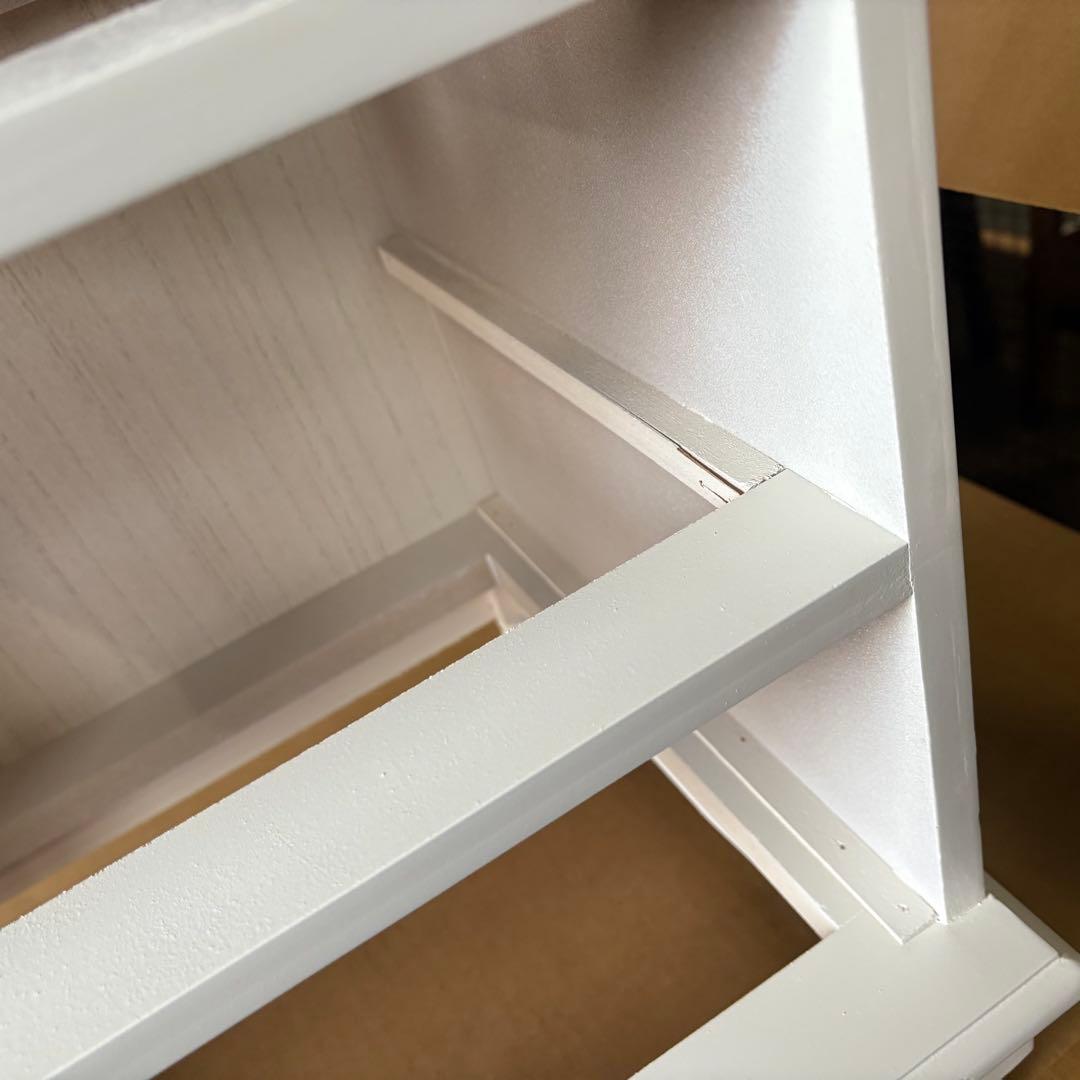 訳あり品！【98】フレンチ調ホワイトチェスト三段四つ引き木製収納家具姫系タンス