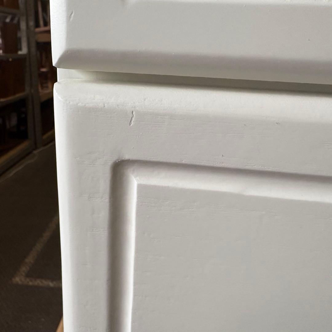 訳あり品！【98】フレンチ調ホワイトチェスト三段四つ引き木製収納家具姫系タンス