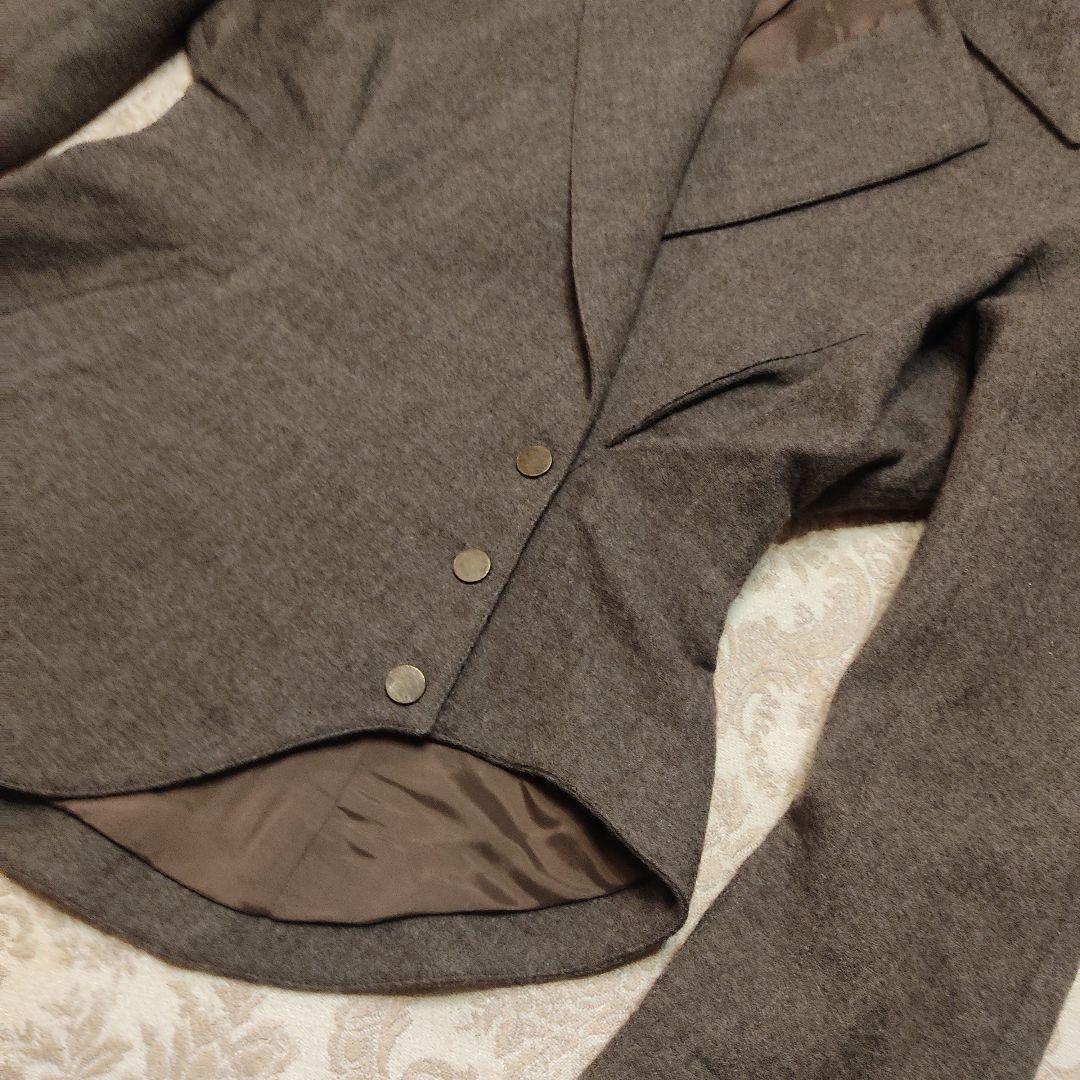 ティエリーミュグレー　変形　ジャケット　　ウエストシェイプ　茶系　テーラード