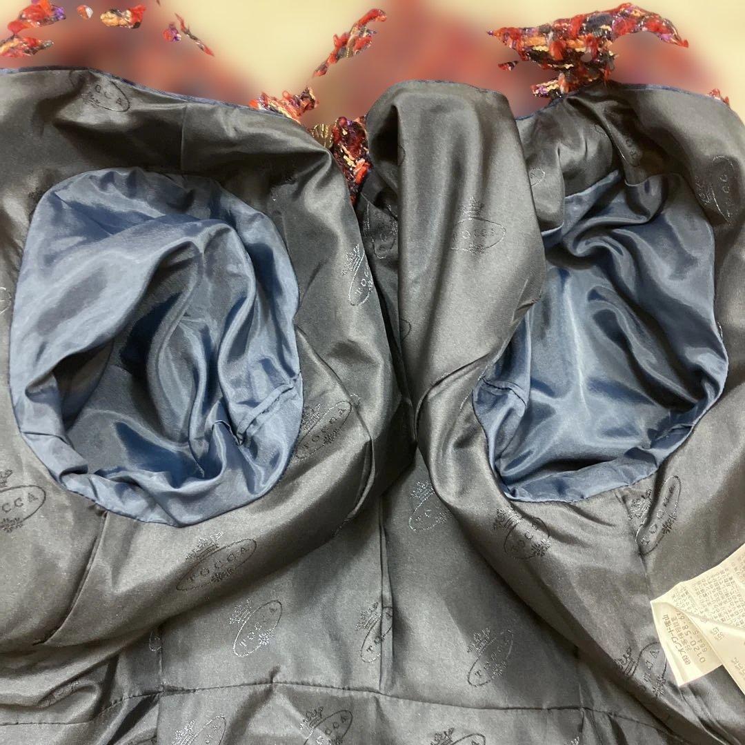 極美品 希少 トッカ ツイードコート Aライン モヘヤ 混 レッド Mサイズ相当