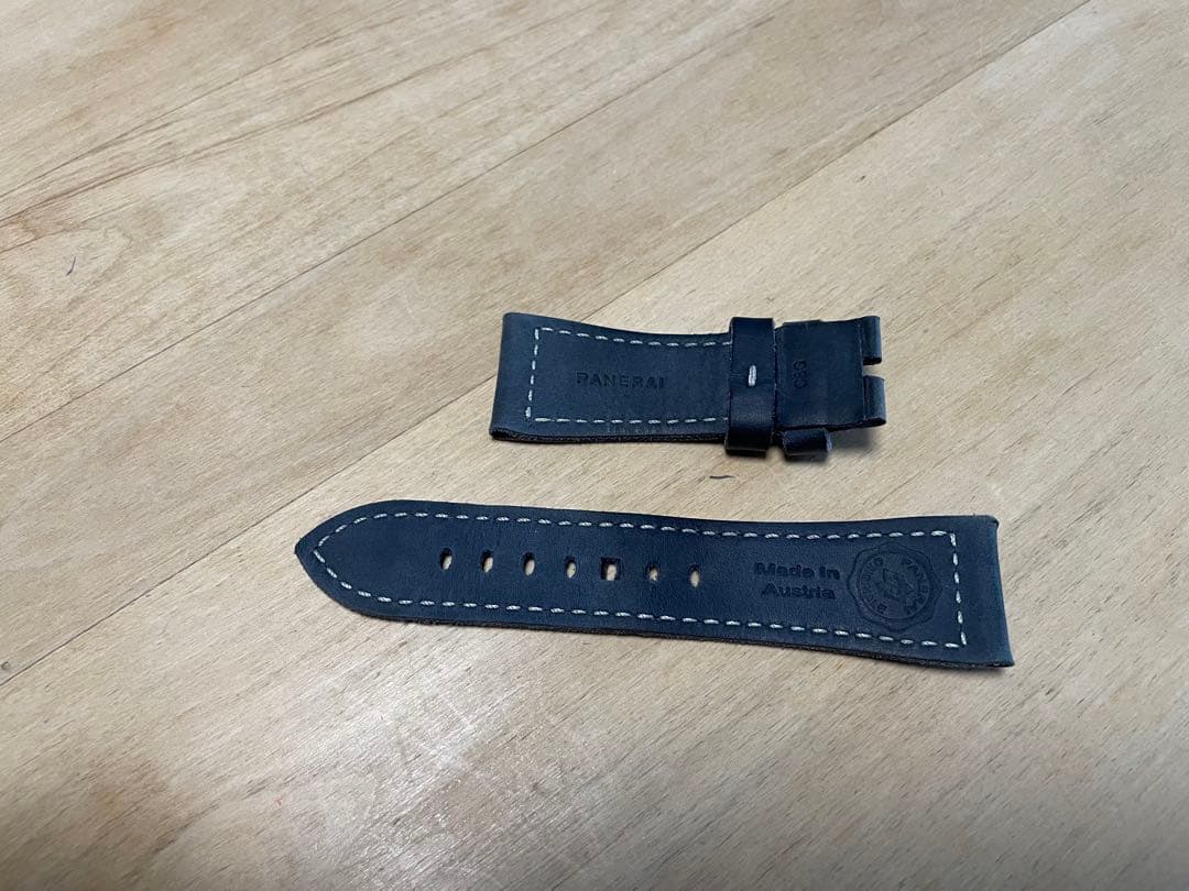 【美品】パネライ純正　カーフ　ベルト　ブルー　ラグ幅:26mm