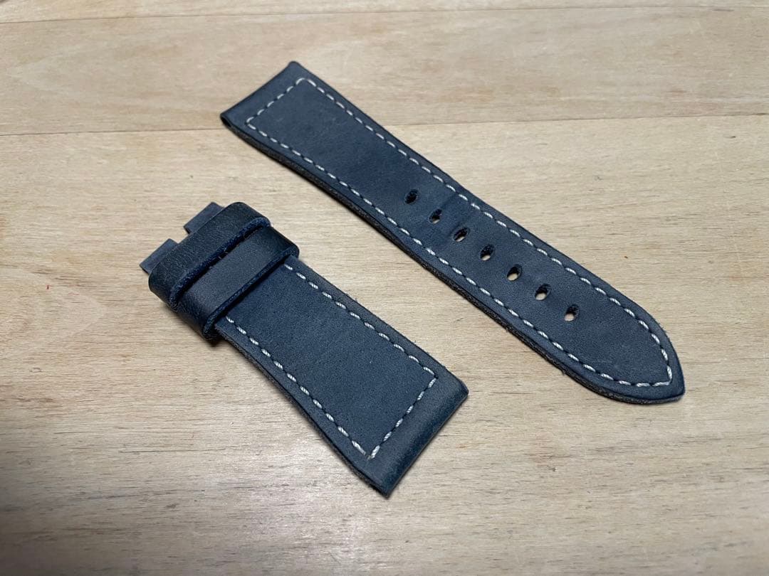 【美品】パネライ純正　カーフ　ベルト　ブルー　ラグ幅:26mm