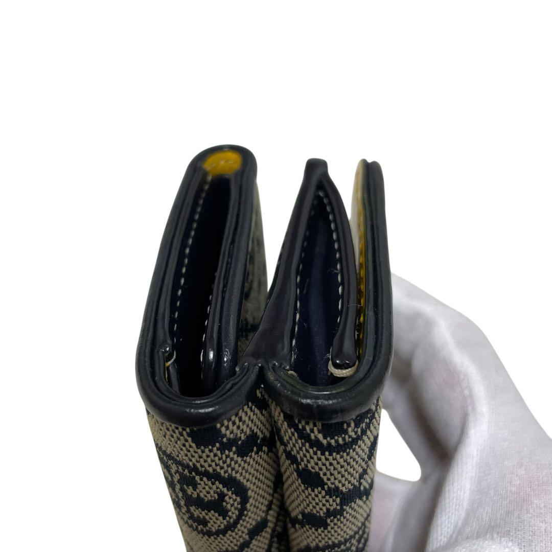 ⭐️美品 ⭐️トリーバーチ 三つ折り財布 ネイビー イエロー レザー キャンバス