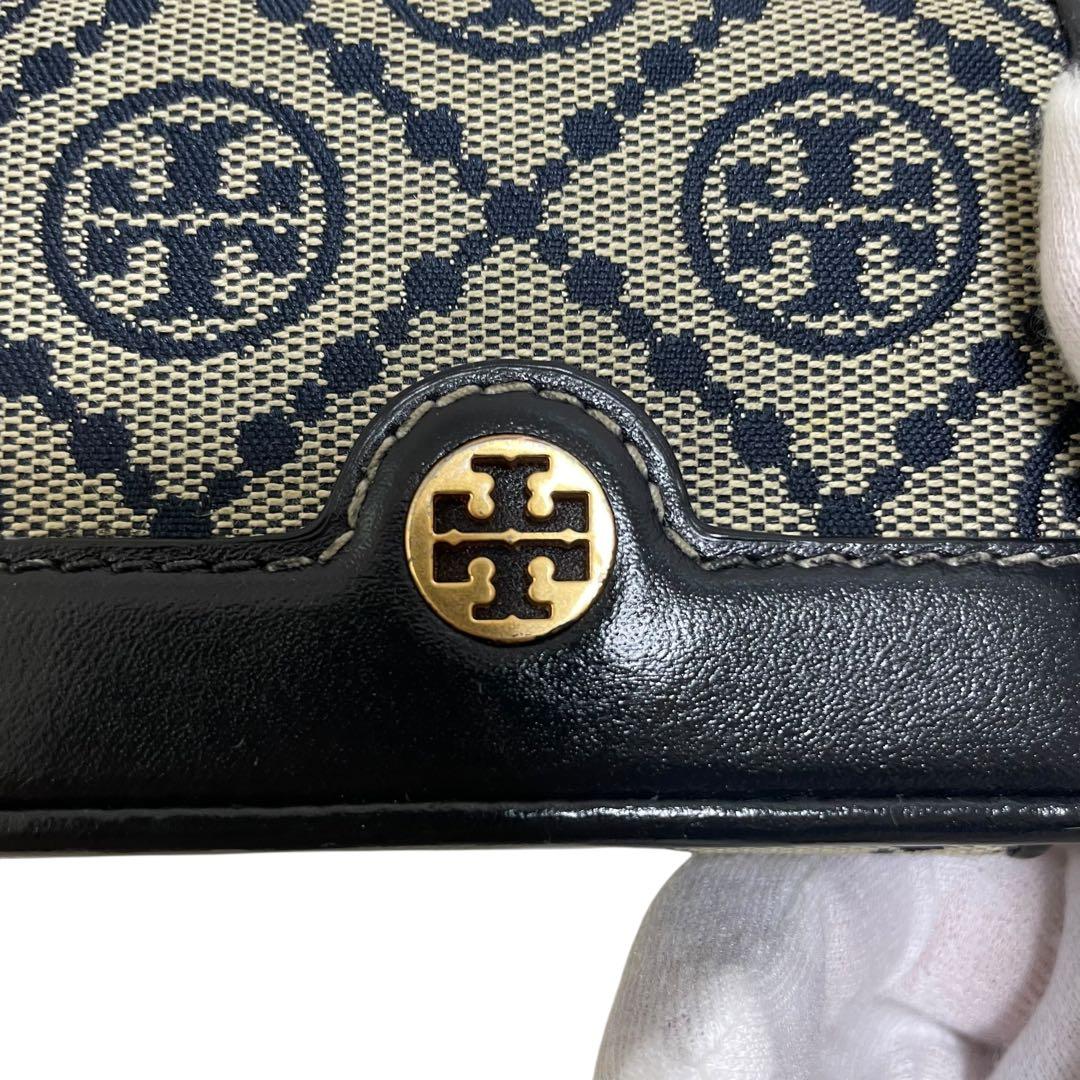 ⭐️美品 ⭐️トリーバーチ 三つ折り財布 ネイビー イエロー レザー キャンバス