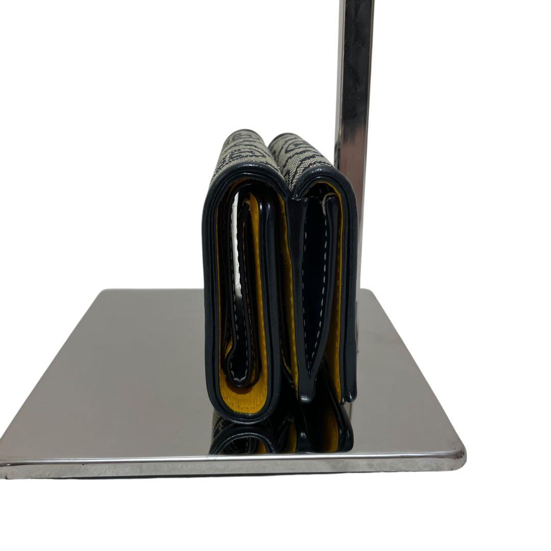 ⭐️美品 ⭐️トリーバーチ 三つ折り財布 ネイビー イエロー レザー キャンバス