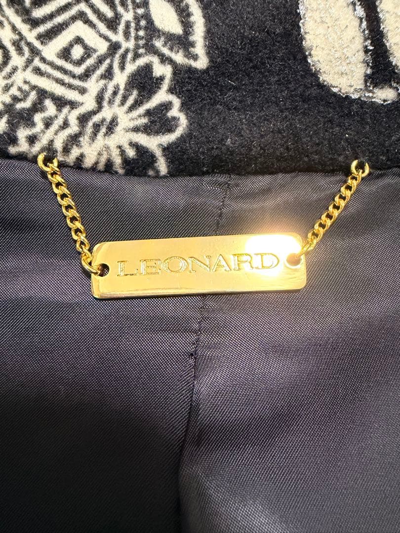 【美品】LEONARD コート　アウター　ジャケット　ウール　カシミヤ