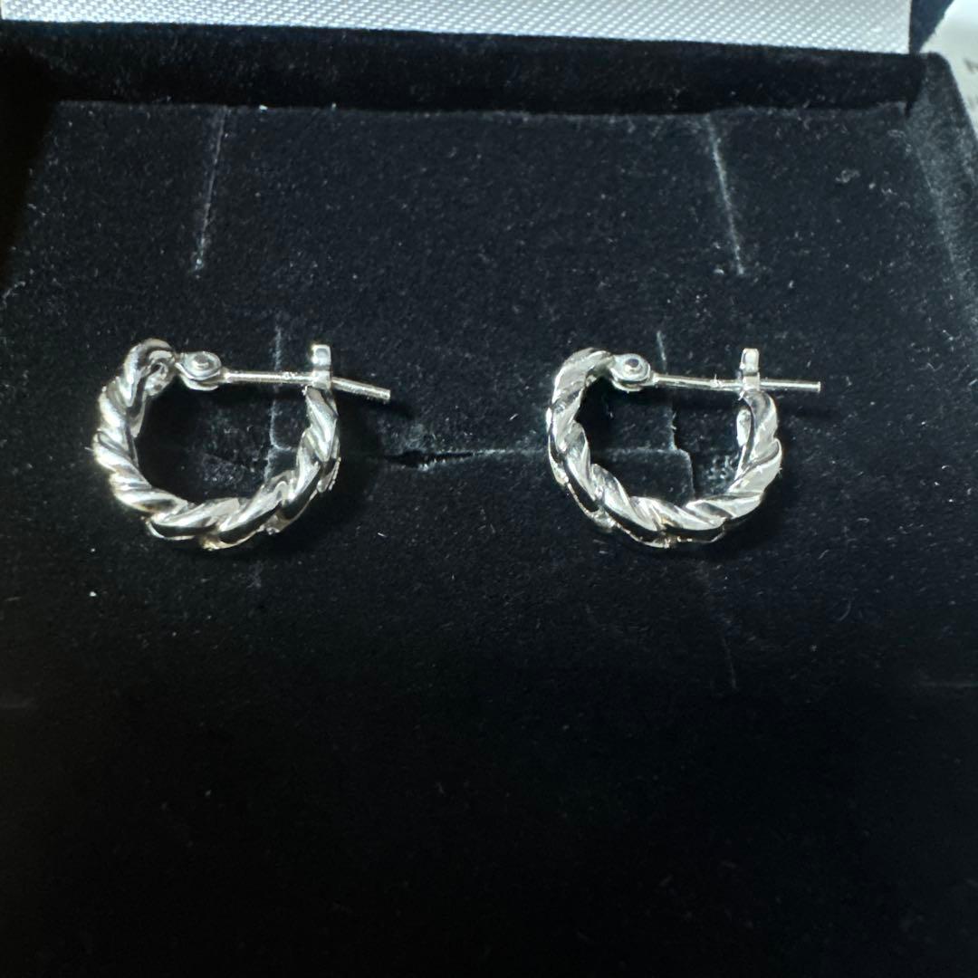 Jouete シルバー ツイスト チェーン フープピアス 両耳