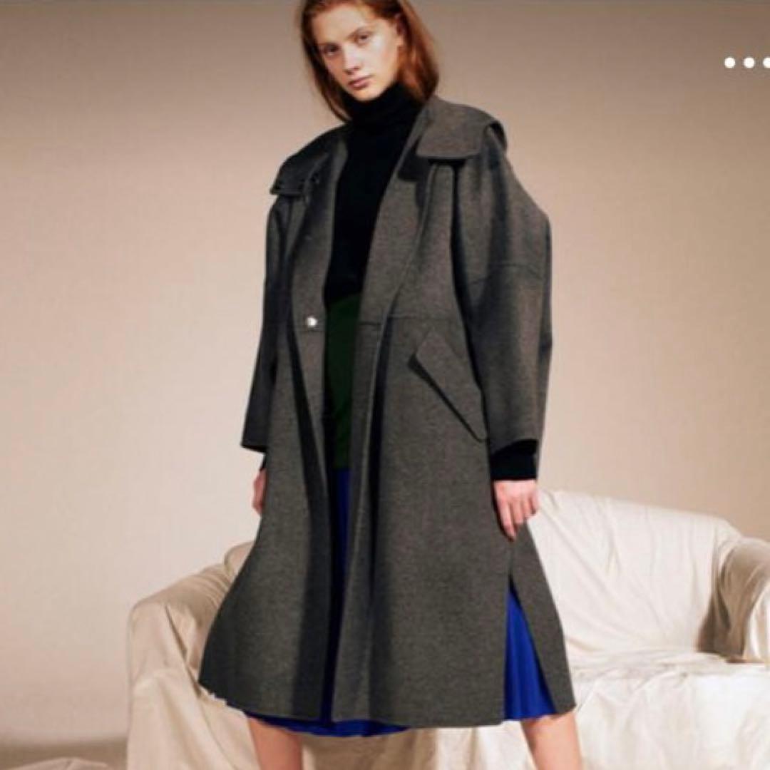 ルシェルブルー フードコート オーバーコート　コート　グレー