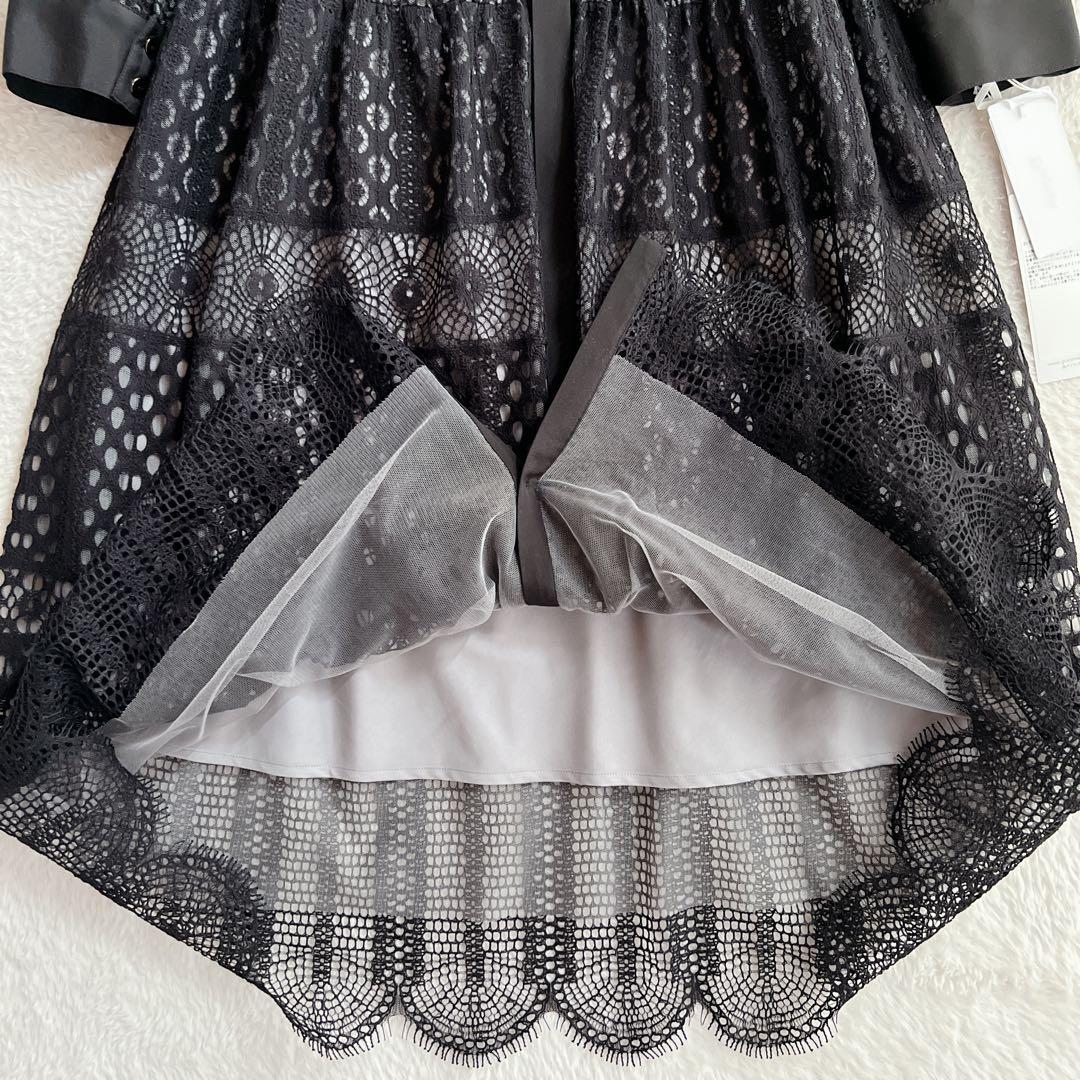 未使用✨グレースコンチネンタル クロシェレース ワンピース マキシ丈 ベルト 黒