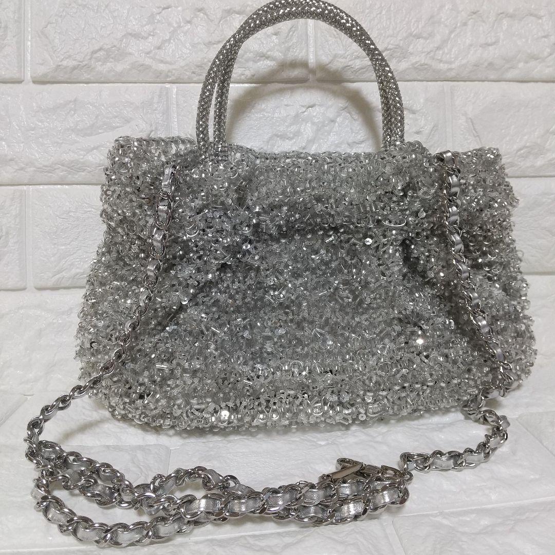 アンテプリマ・ワイヤー グリッター/シルバー ショルダーバッグ