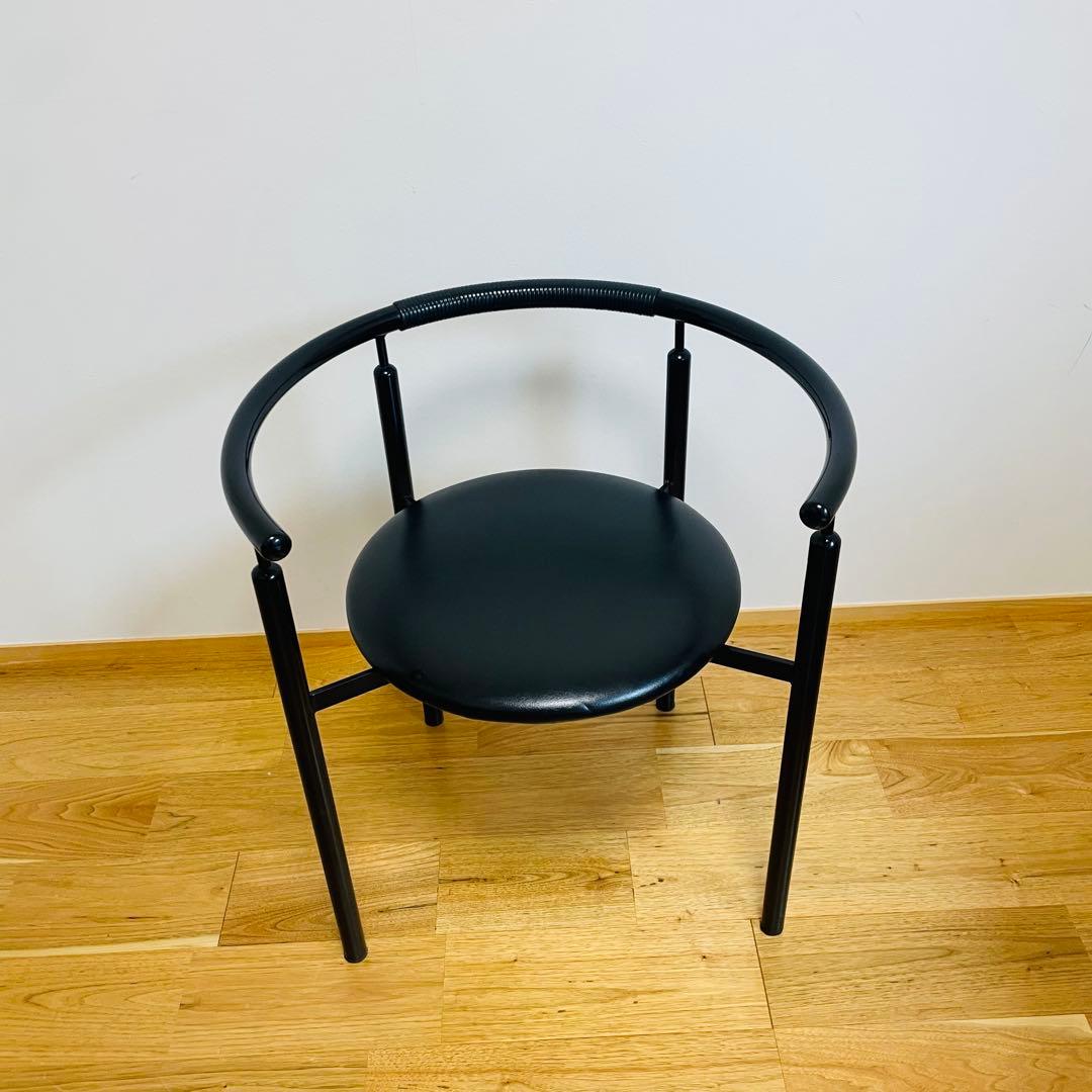 ラウンジ チェア メタル ブラック アームチェア 黒 IMEDIA イス