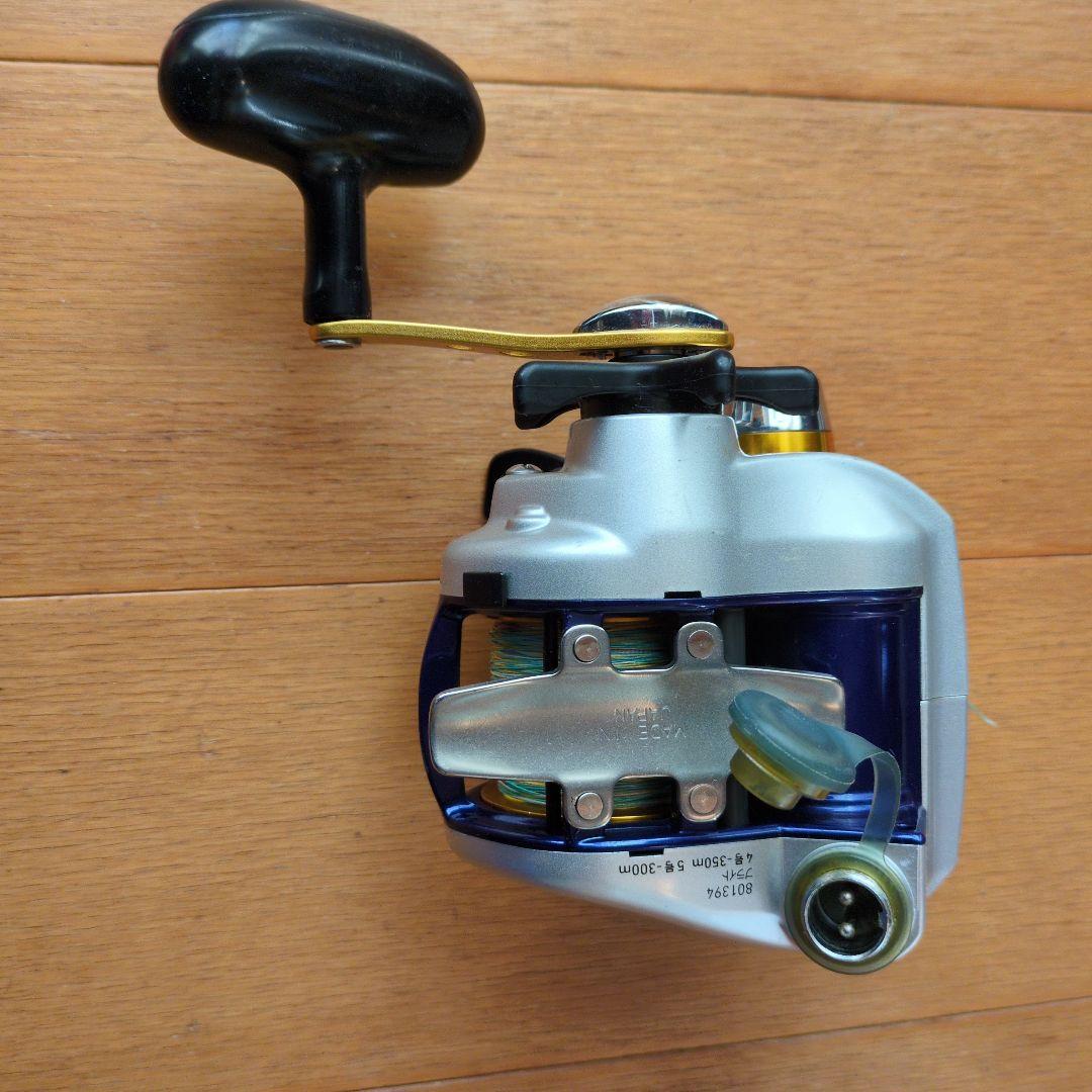 電動リール 青・銀 電源ケーブル付き