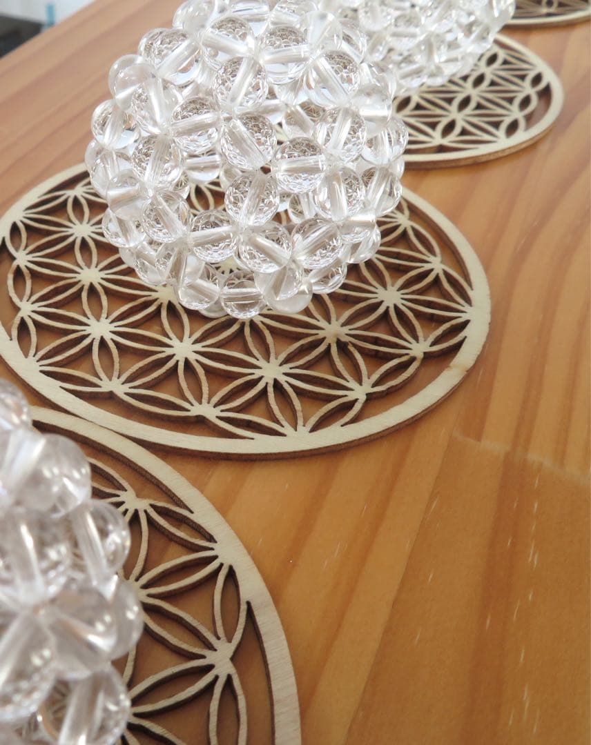 ゆさページ 高品質 水晶8mm玉使用 フラーレン四つセット