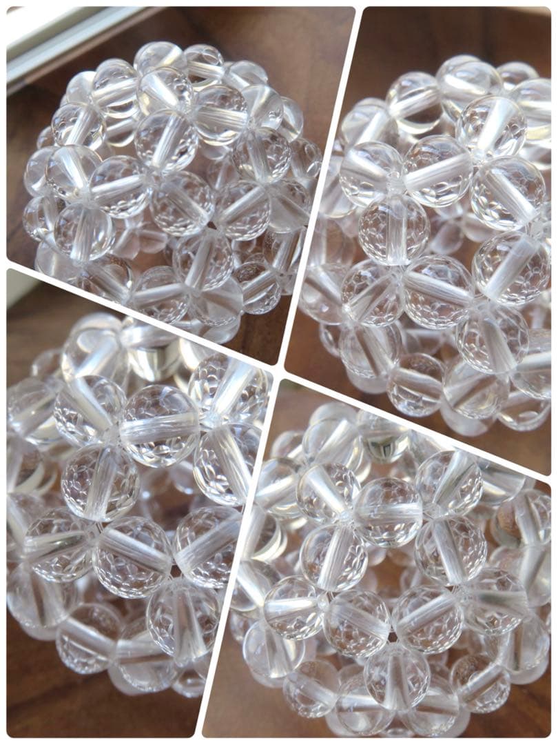 ゆさページ 高品質 水晶8mm玉使用 フラーレン四つセット