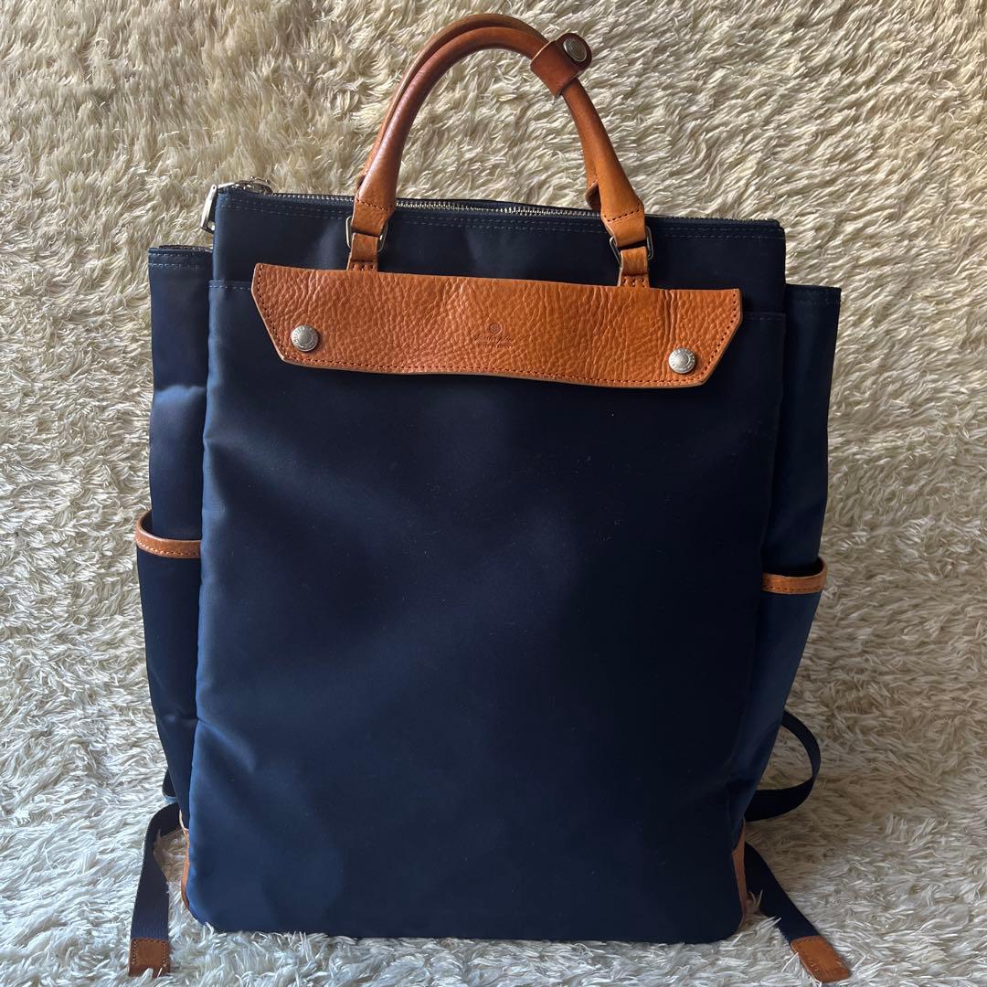 美品　希少　マスターピース　Edit　バックパック　キャリーオン　底鋲　ネイビー