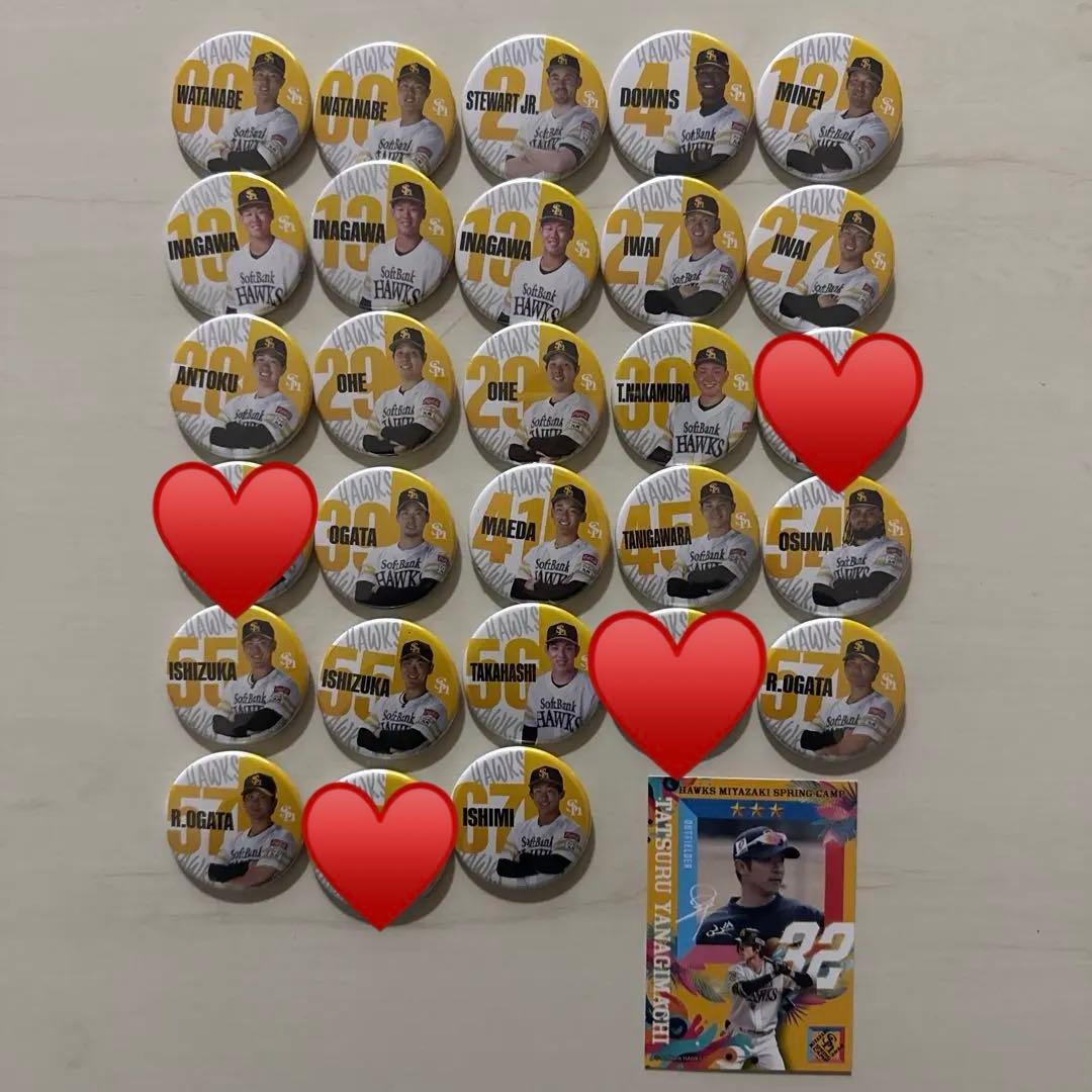 SoftBankHAWKS 缶バッジ28個