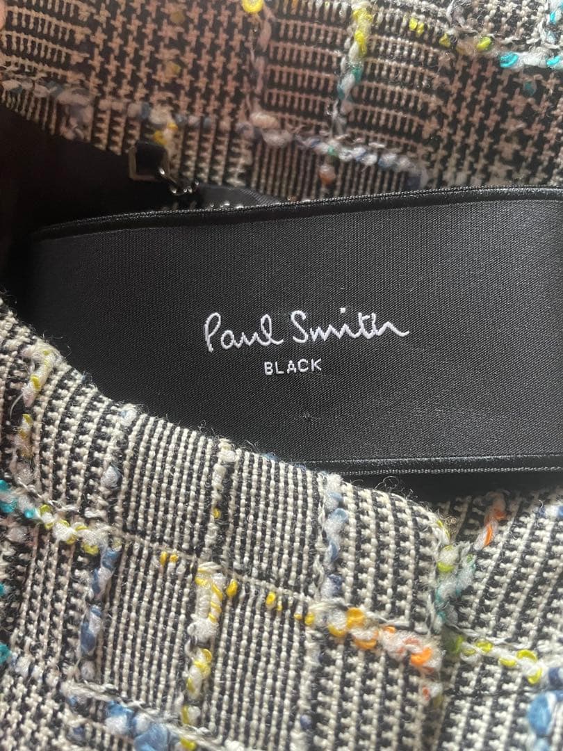 【新品級】Paul Smith BLACKツイードノーカラーコート M